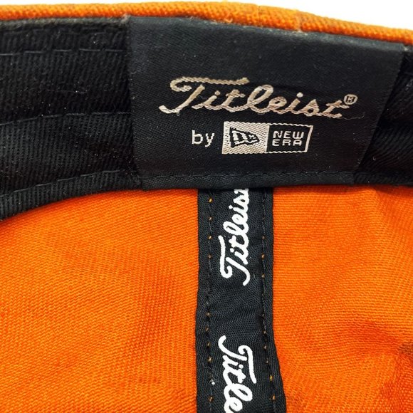 Vtg New Era Orange Titleist Golf Embroidered Logo One Size Adjustable Hat Cap - Picture 8 of 9